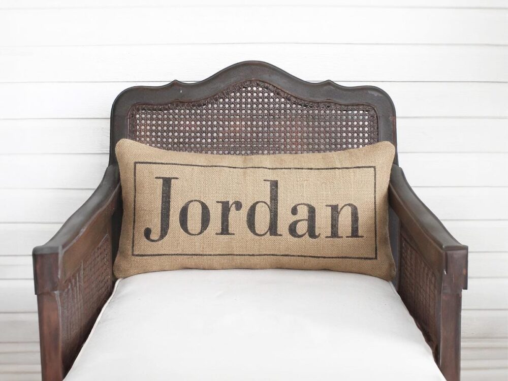 Classic Family Name Burlap Pillow - Personalized Custom