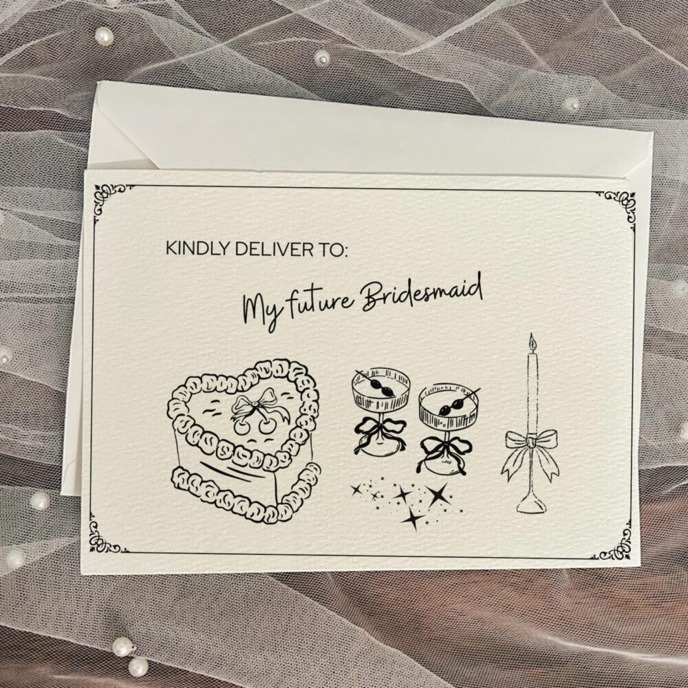 Bridesmaid Proposal Card Custom Wedding Details Pastel Post Notecard For Box Bridal Party Gifts Maid Of Honor