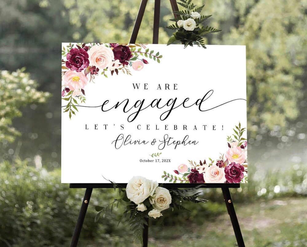 Engagement Party Decorations, Sign, Welcome Sign, Rustic Decor, We Are Engaged Sign