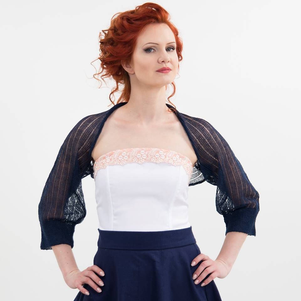 Linen Bolero Wedding Jacket Bridesmaid Shrug Summer Knit Cover Up