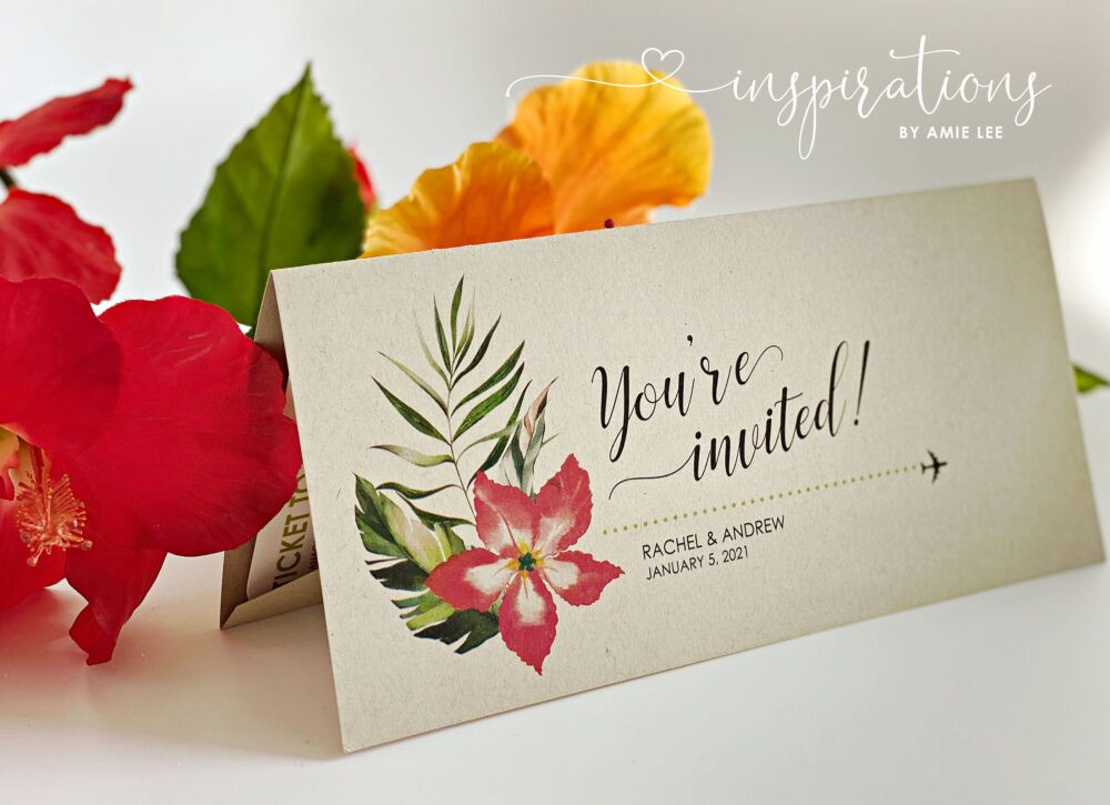 Boarding Pass Wedding Invitations, Destination Wedding, Airplane Ticket, Beach Travel Theme, Tropical