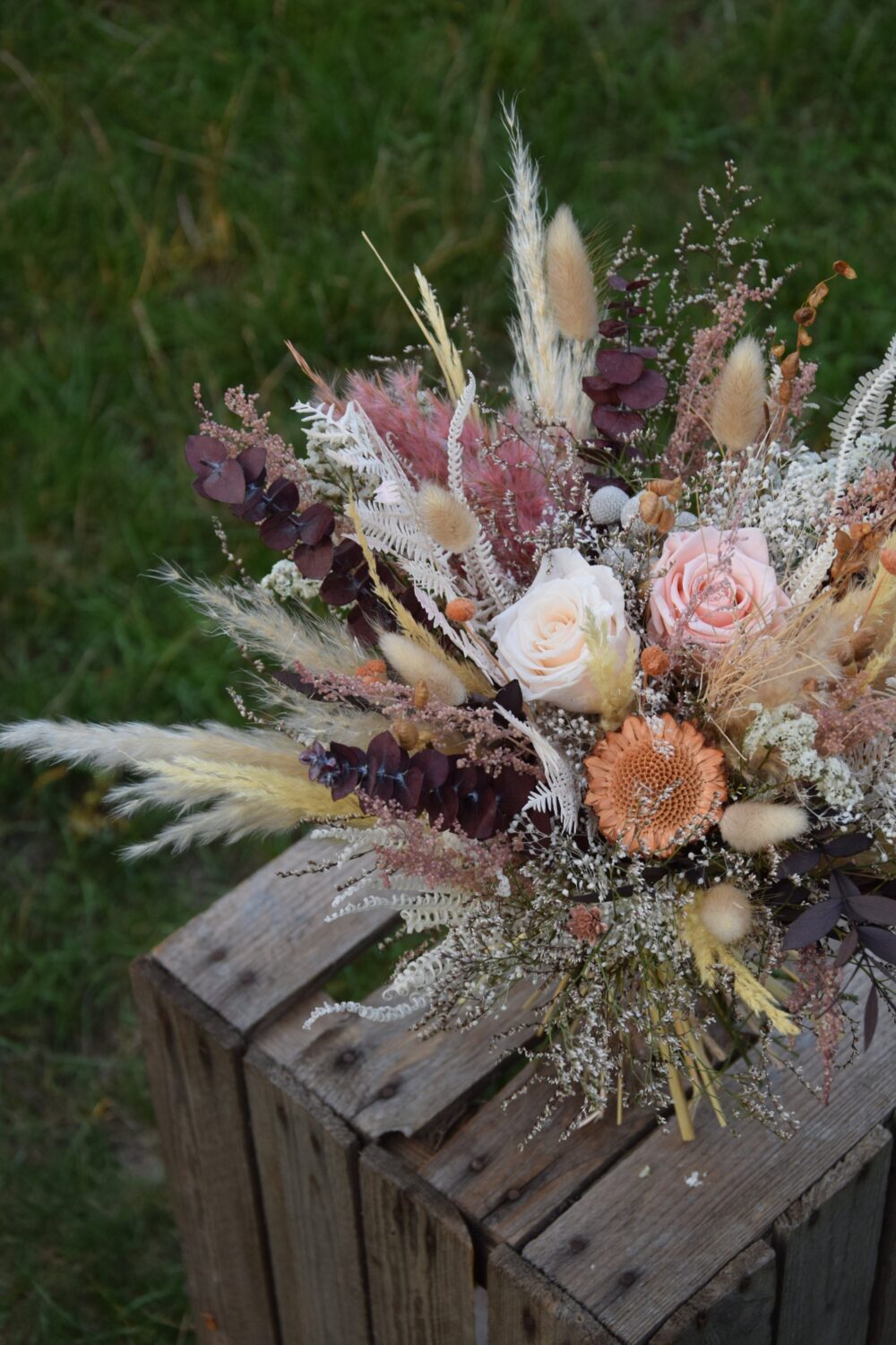 Rustic Wedding Bouquet For The Bride, Wedding Of Dried Flowers, Bouquet Bridesmaids, Wedding, Natural Accessories
