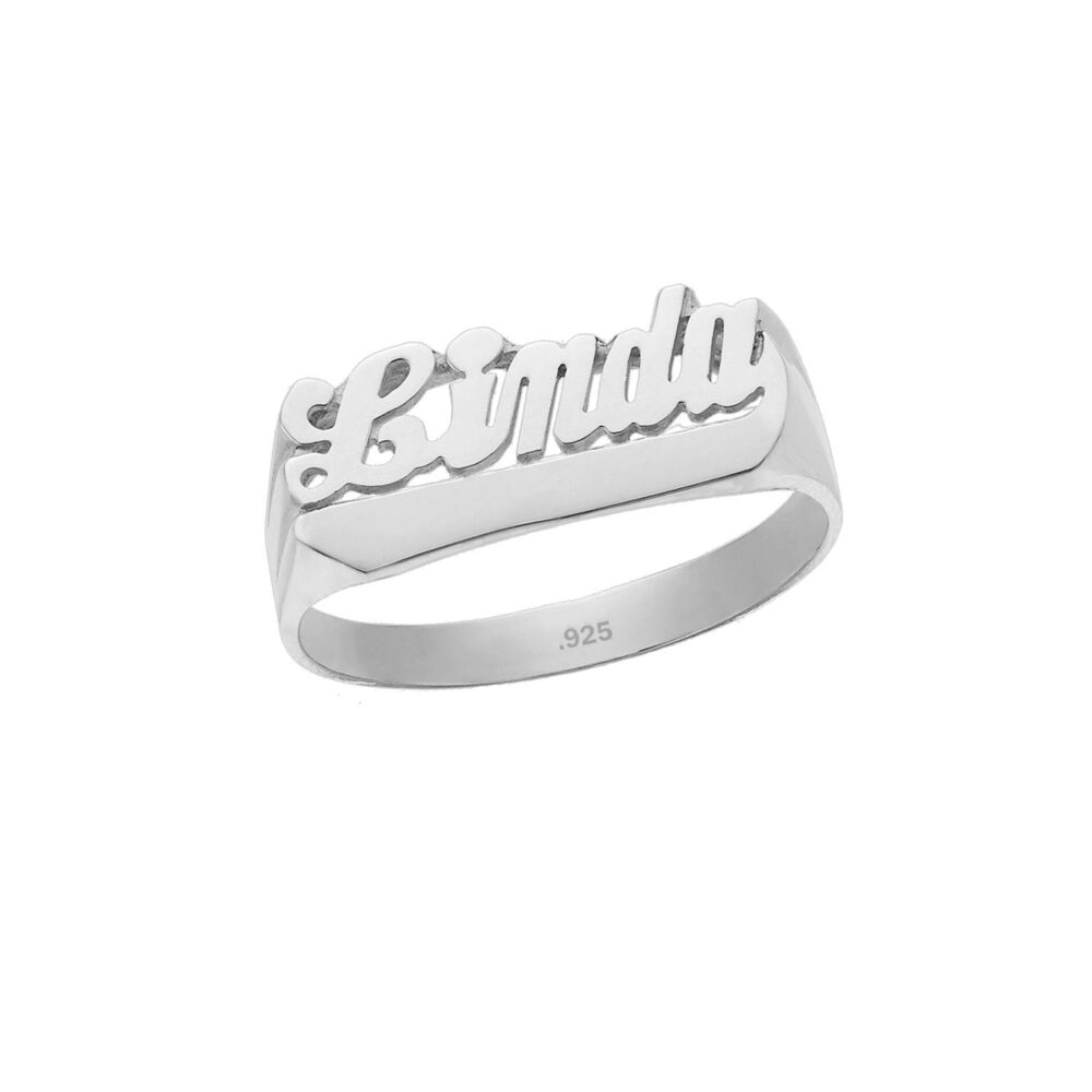 sterling Silver Name Ring - Customized Band Personalized Made in Usa