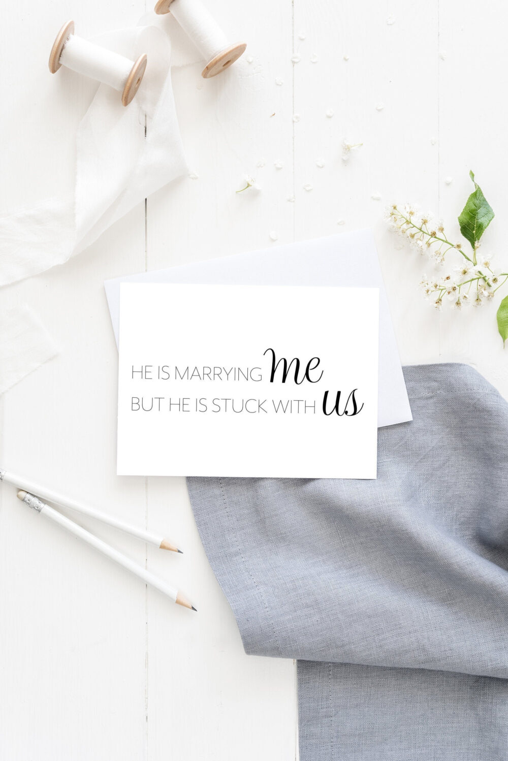 He's Marrying Me But Stuck With Us Bridesmaid Card, Proposal Card Funny Maid Of Honor Bridal Party Wedding