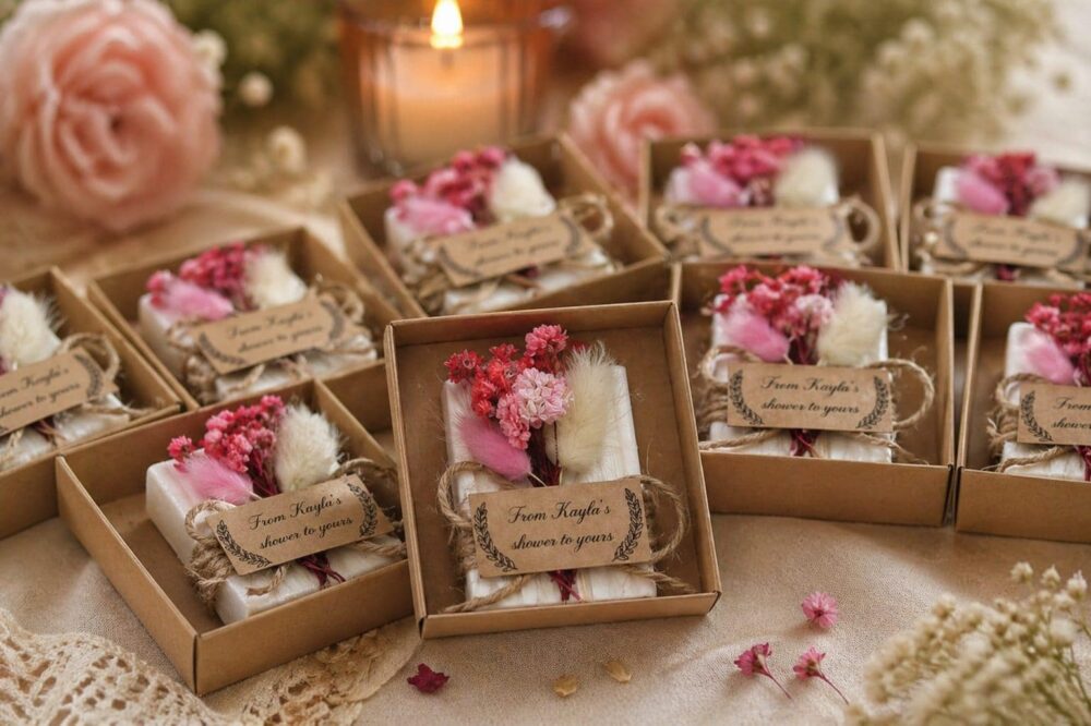 50 Pcs Mini Soap Favors, Wedding Favors For Guest in Bulk, Gifts, Bridal Shower Party Rustic