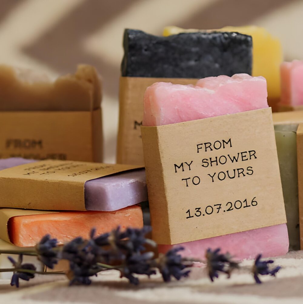 Mini Soap Wedding Favors, Personalized Bridal Shower Gifts, Custom Thank You Soaps, Rustic Guest Favors