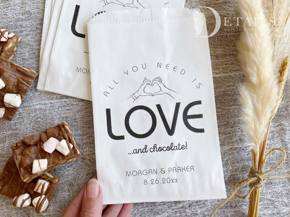 Personalized Wedding Chocolate Favors, Candy Bags For Wedding, Favor Bags, Favors Guests, Treat Bag