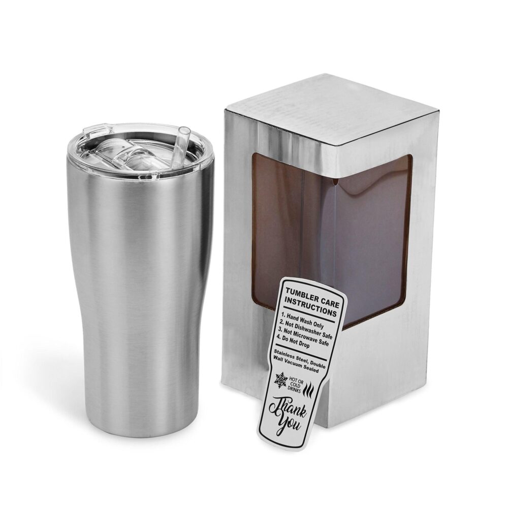 Stainless Steel 20 Oz Curve Tumbler With Sliding Splash Proof Lid, For Crafting Diy Personalization - Epoxy, Uv Dtf, Vinyl, Laser Engraving