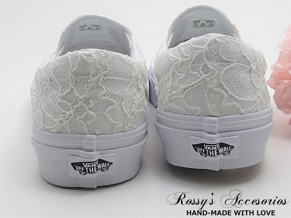 Lace Wedding Vans, White Slip On Sneakers, Bridal Shoes