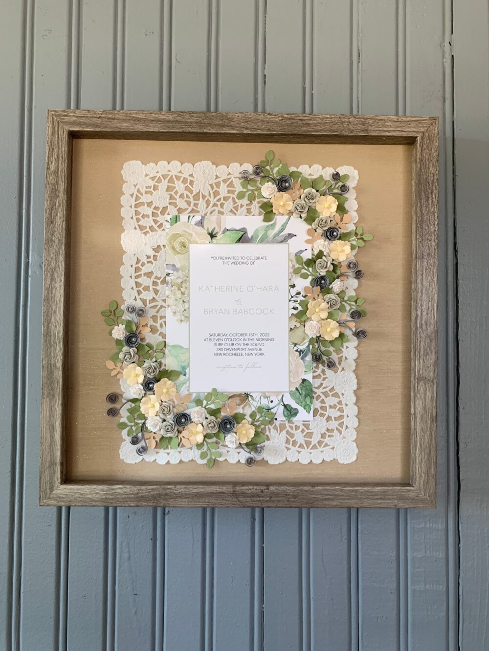 Wedding Invitation With Paper Lace Accent
