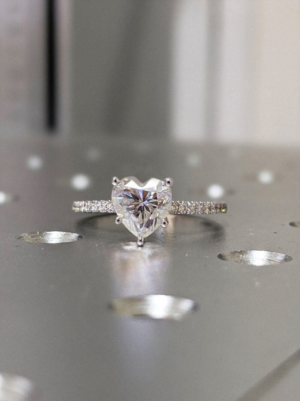 14K Solid Gold Engagement Ring /1.5Ct Heart Moissanite Diamond Wedding Ring/Moissanite Ring/stack Ring/Promise Ring/Rose Gold