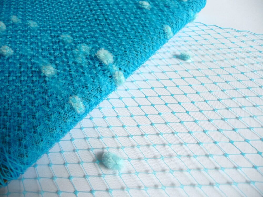 9 Inch Turquoise Dot Veiling For Hats Millinery Chenille Spotted Birdcage Russian French Netting Diy Veils Blushers Fascinators
