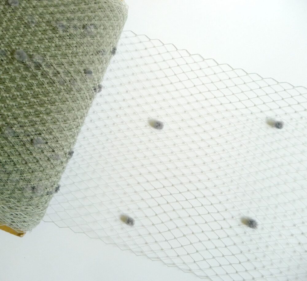 9 Inch Gray Dot Veiling For Hats Millinery Chenille Spotted Birdcage Russian French Netting Diy Veils Blushers Fascinators