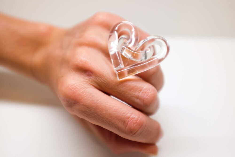 Clear Heart Acrylic Knot Ring Contemporary Lucite Statement Love Ring