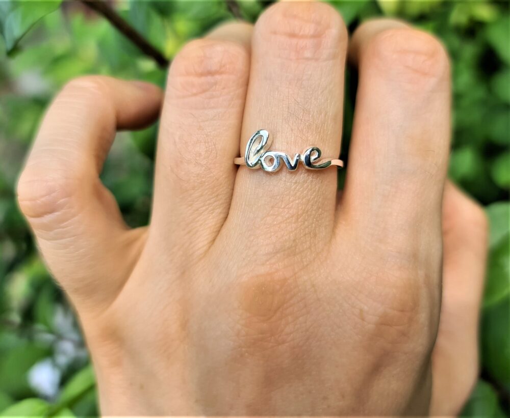Love Ring Sterling Silver 925 Dainty Gift Lover Talisman
