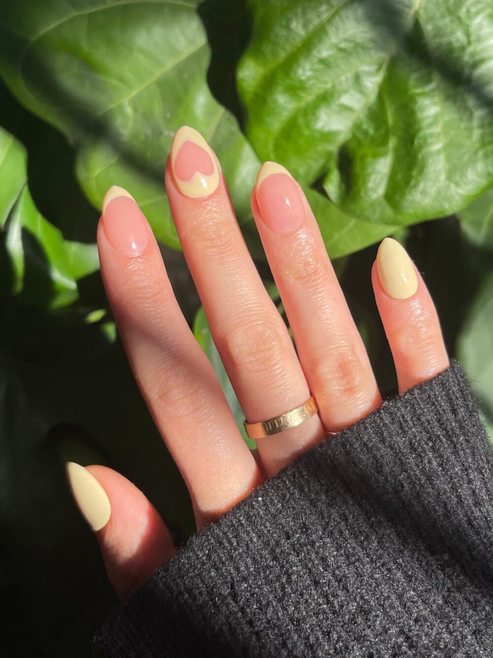 Heart Accent Yellow Press On Gel Nails Josiegelnails | Spring Aesthetic Nails, Fake French Tip