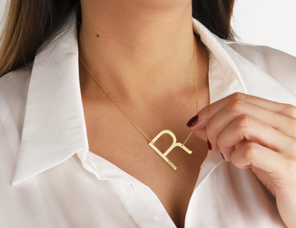 Initial Necklace - Gold Necklace-Letter Mothers Gift - Mom Gift-Personalized Jewelry-Grandma Gift