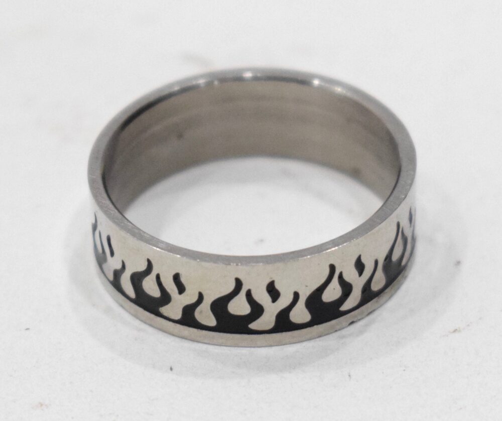 Ring Stainless Steel Etched Band