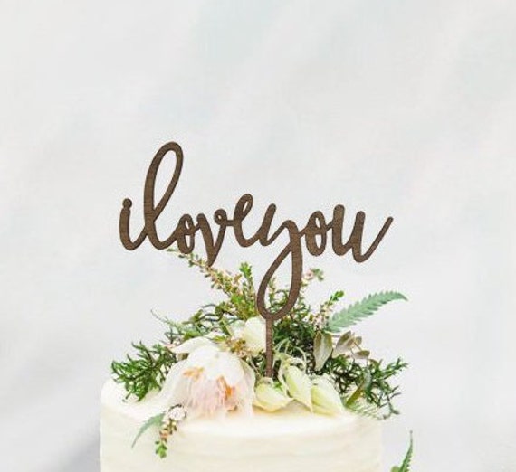 I Love You Wedding Cake Topper - Toppers Rustic Country Chic Beach