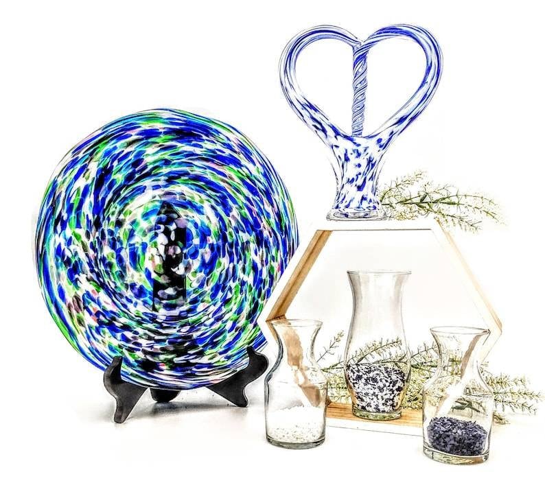 Wedding Unity Glass Set - Interfaith Ceremony Keepsake With Blown