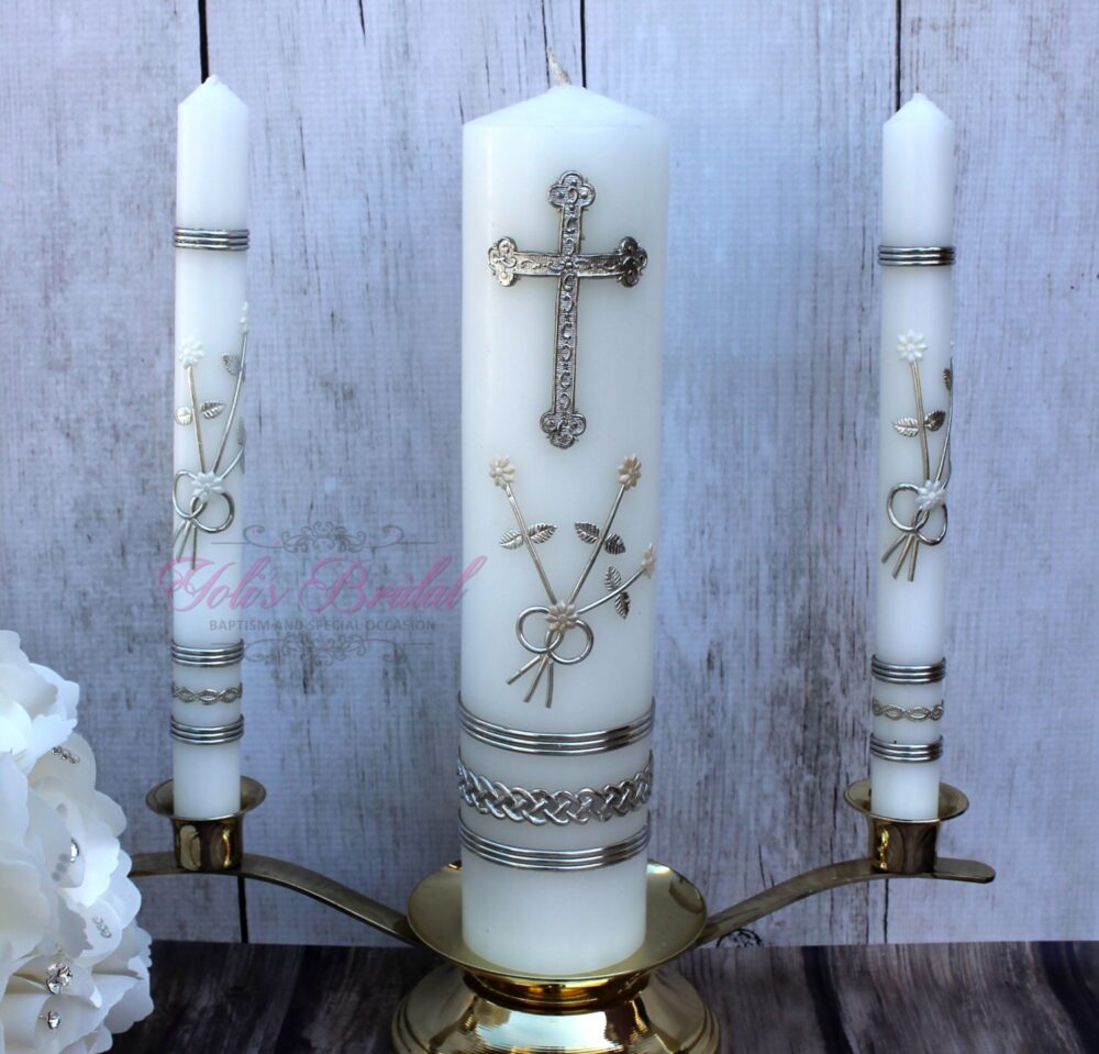 Fast Shipping Wedding Unity Candle Set With Or Without The Holder, Candles Set, Wedding Candles, Silver