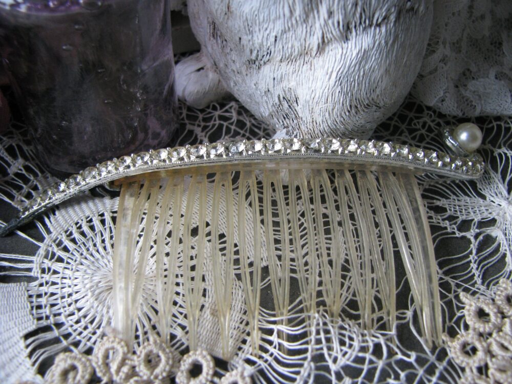 Vintage Rhinestone Wedding Hair Comb, Goody Accessory