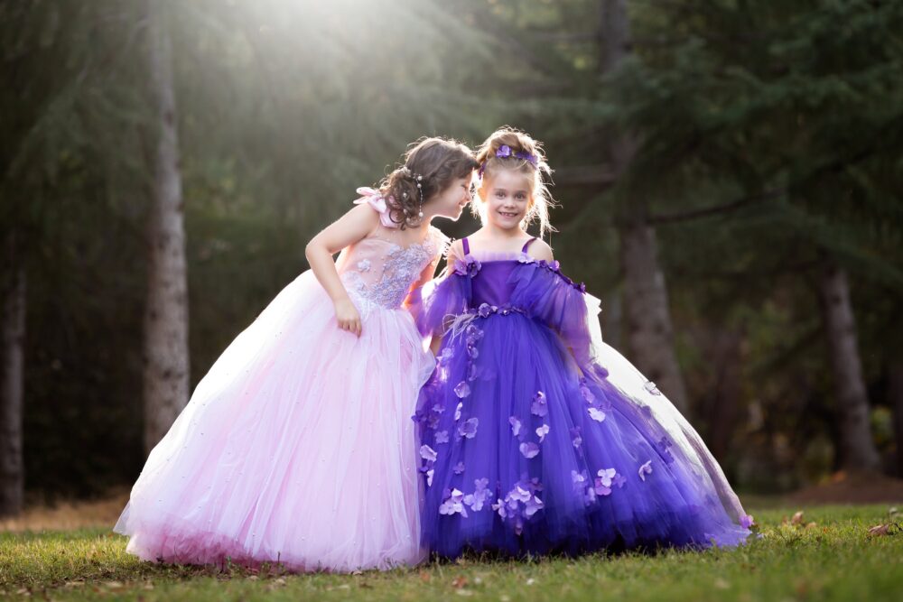 Pink Flower Girl Dress Tulle Tutu Princess Birthday Wedding Girls Baby Outfit - Model Valery