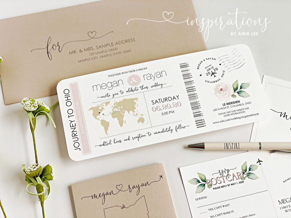 Boarding Pass Wedding Invitation, Destination Beach Wedding, Planeticket, Airplane Ticket, Travel Theme