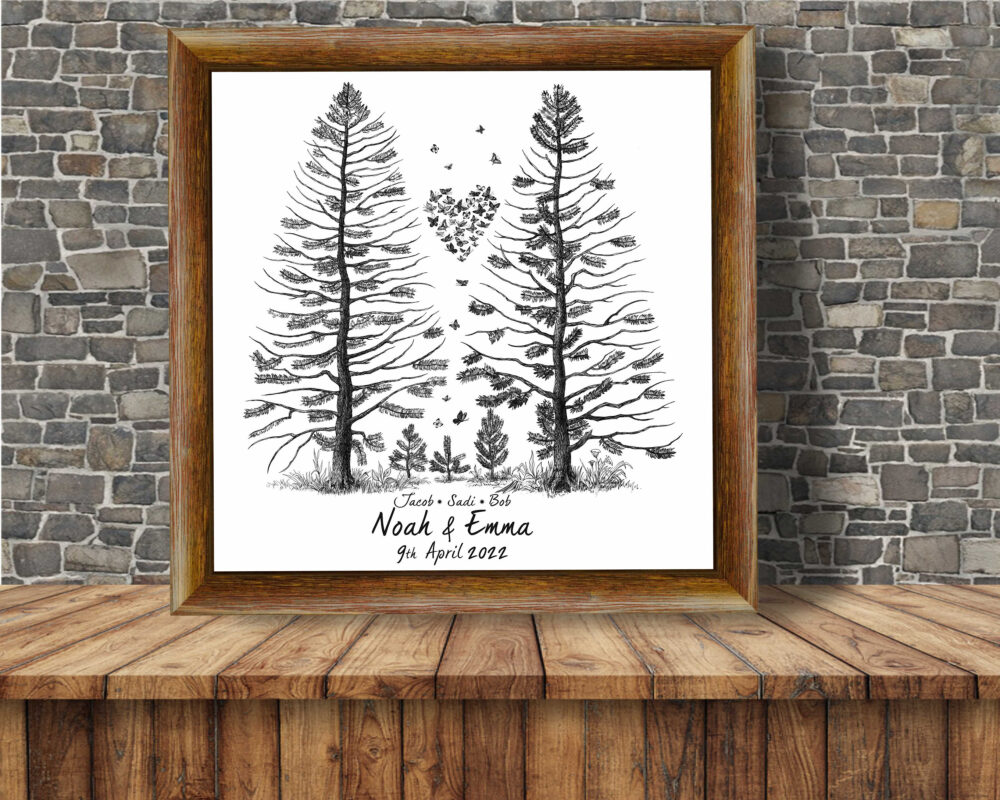 Wedding Guest Book Alternatives Tree Custom Ideas Anniversary Canvas Creative Digital Guestbook Art
