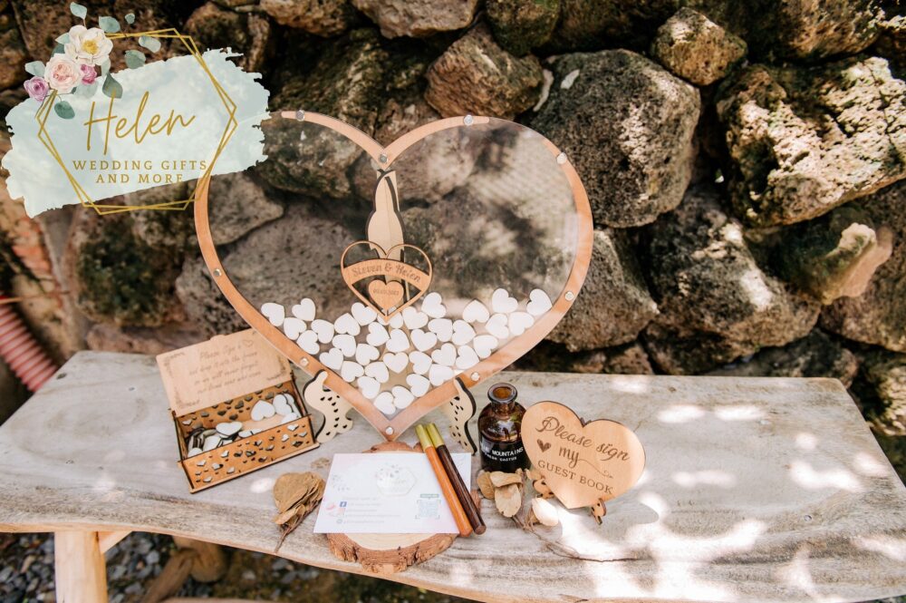 Rustic Heart Wedding Guest Book Alternative Custom Wood Keepsake