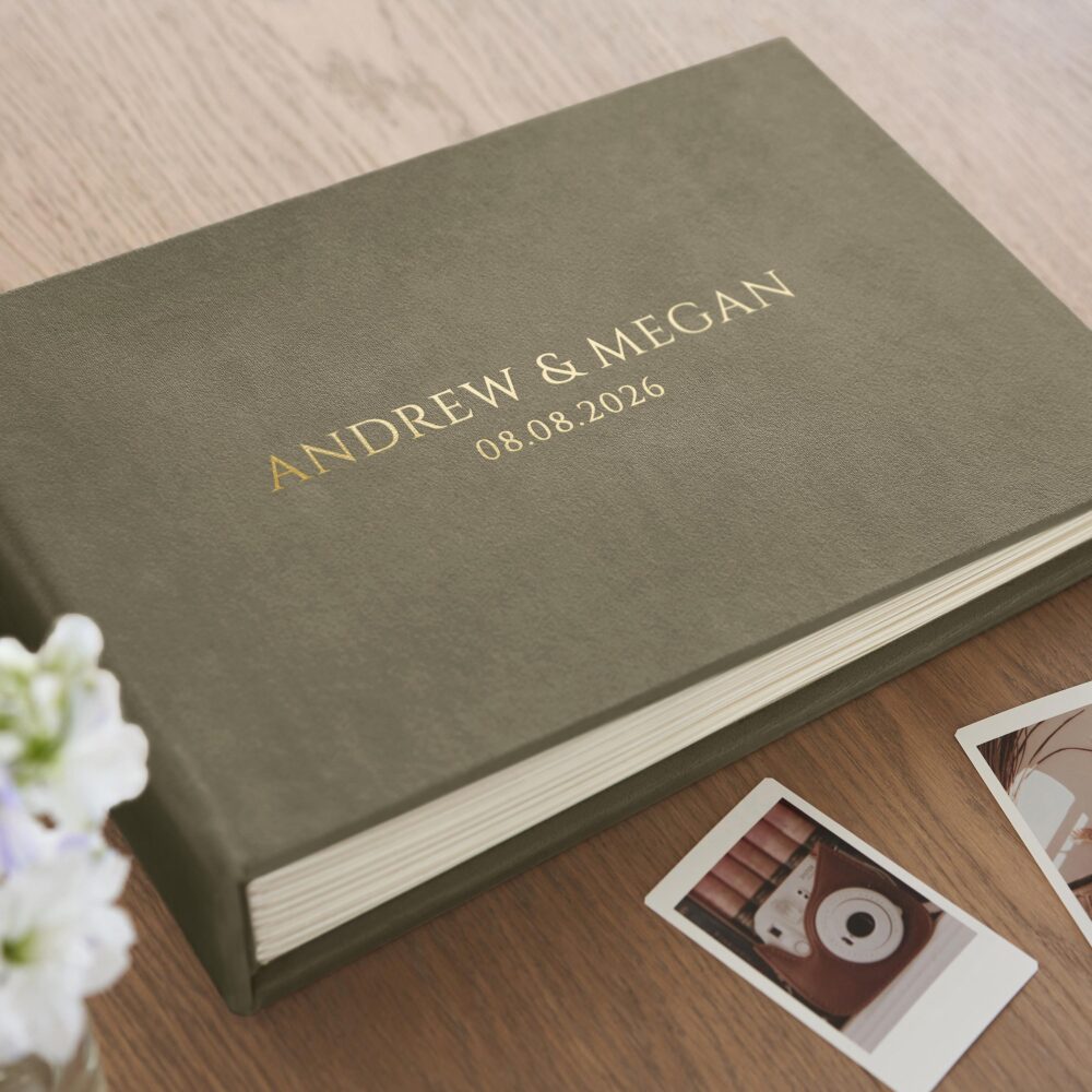 Wedding Guest Book, Velvet Photo Album For All Instax Film Sizes Mini Wide Square, 4x6 2x6 Booth Book