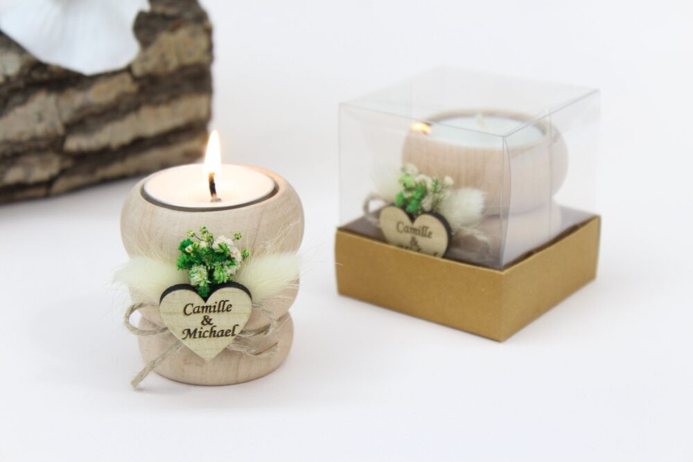 Rustic Wedding Favors Candles, Personalized Tealight Holders, Bridal Shower Decor, Bulk Guest Gifts, Custom