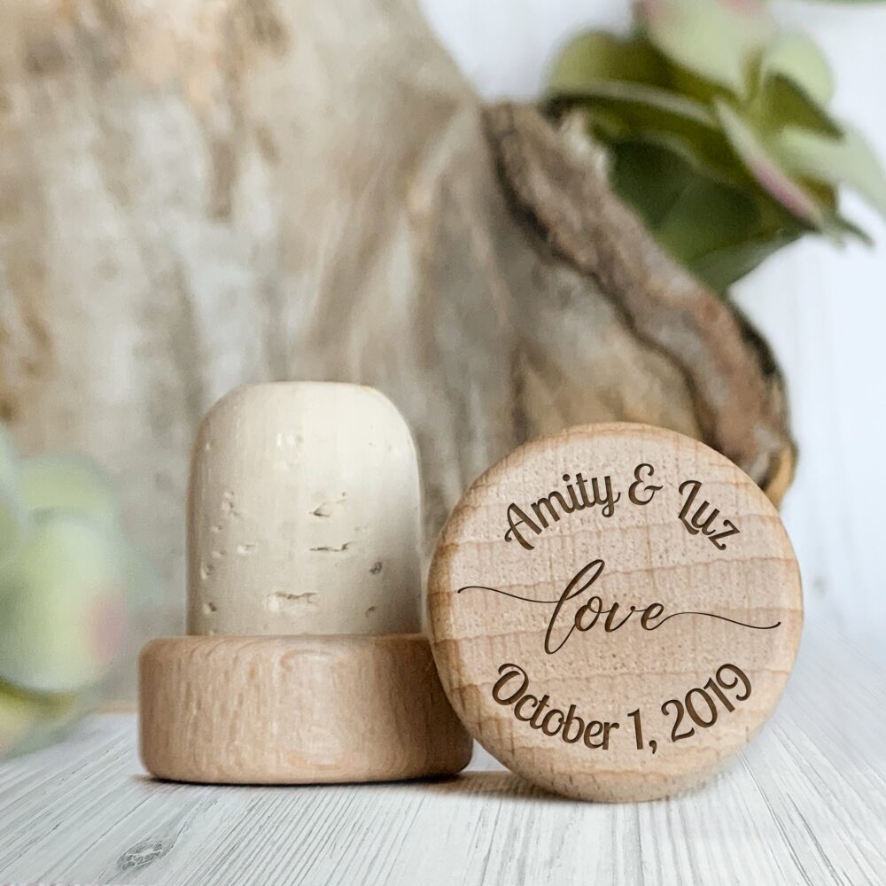 Love Wedding Wine Stopper, Personalized Corks For Favors, Custom Stoppers For Special Events & Occasions