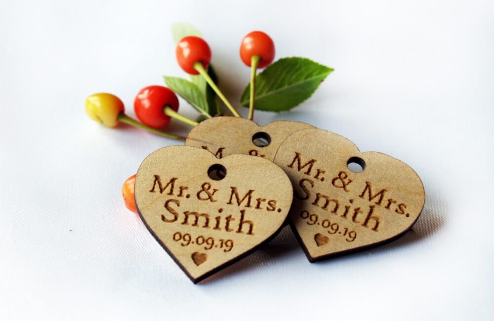 Wedding Favor, Tags, Favor Wood Rustic, Wooden Hearts, Tags Favors