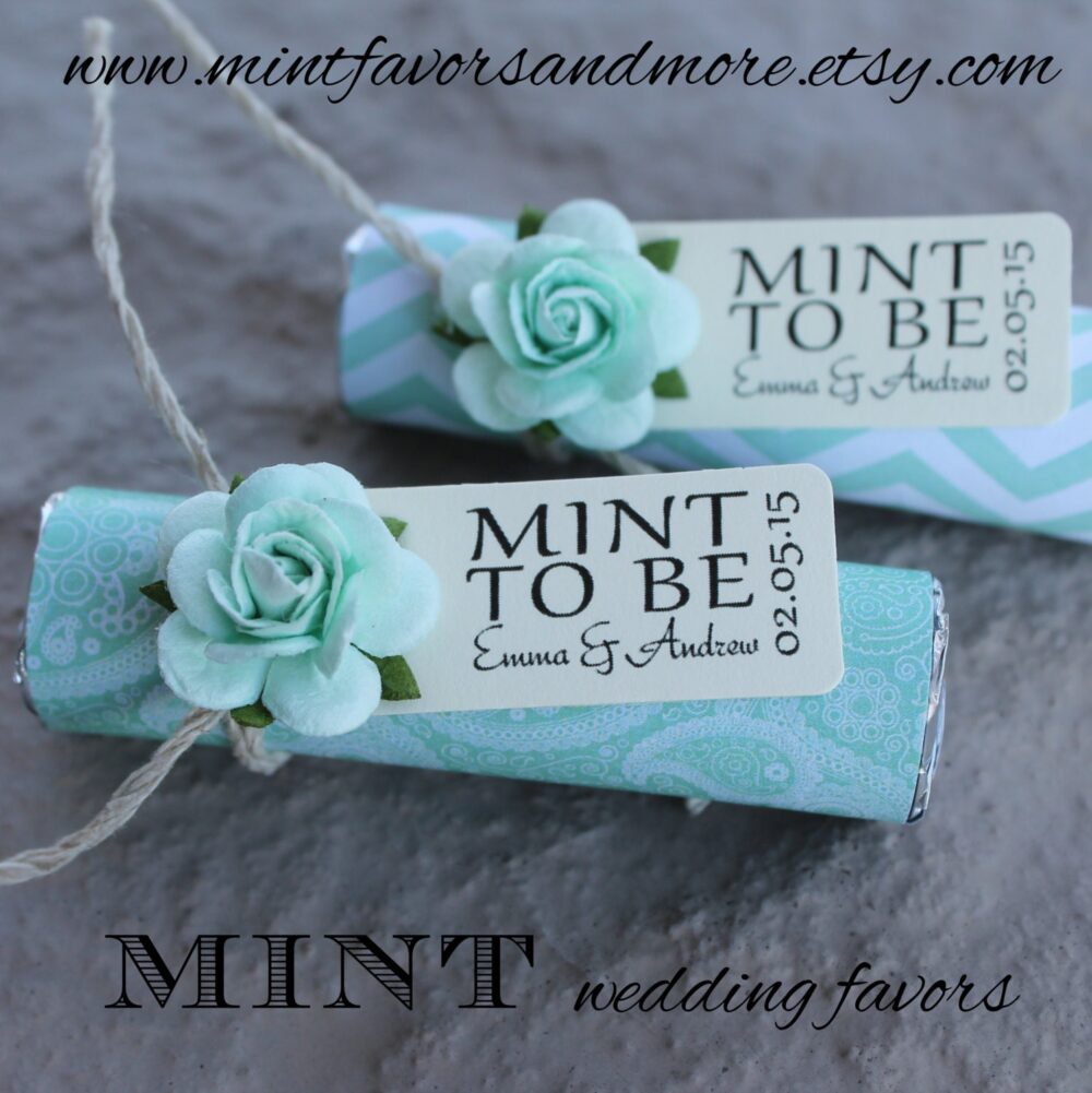 Personalized Mint Wedding Favors "Mint To Be" - Set Of 110