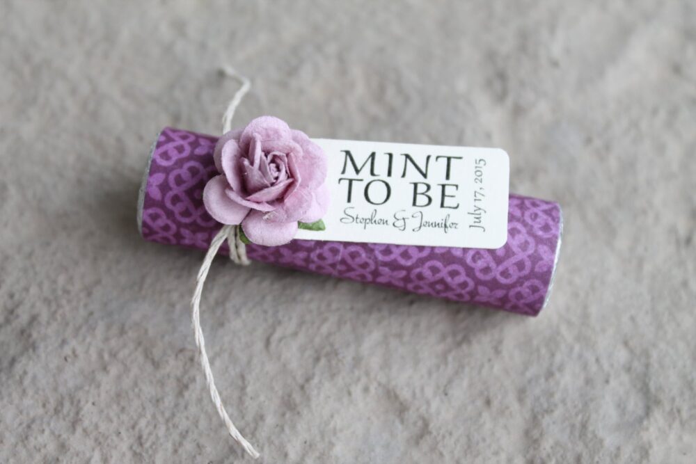 Purple Wedding Favors Personalized Mint To Be Tag, Assembled | Set Of 24