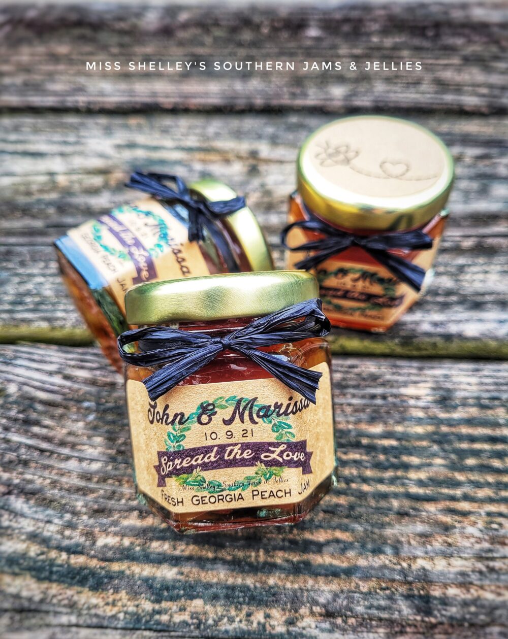 Rustic Wedding Favors Personalized Peach Jam | 1.5Oz Set Of 145