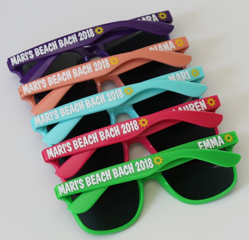Personalized Sunglasses, Wedding Favors, Bachelorette Gifts, Party Destination Wedding, Favors
