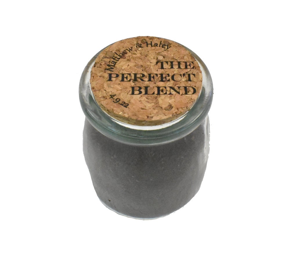 Wedding Coffee Favors For Guests in Bulk - Favor Coffee - Custom Mini Glass Jars With Cork Lids - The Perfect Blend
