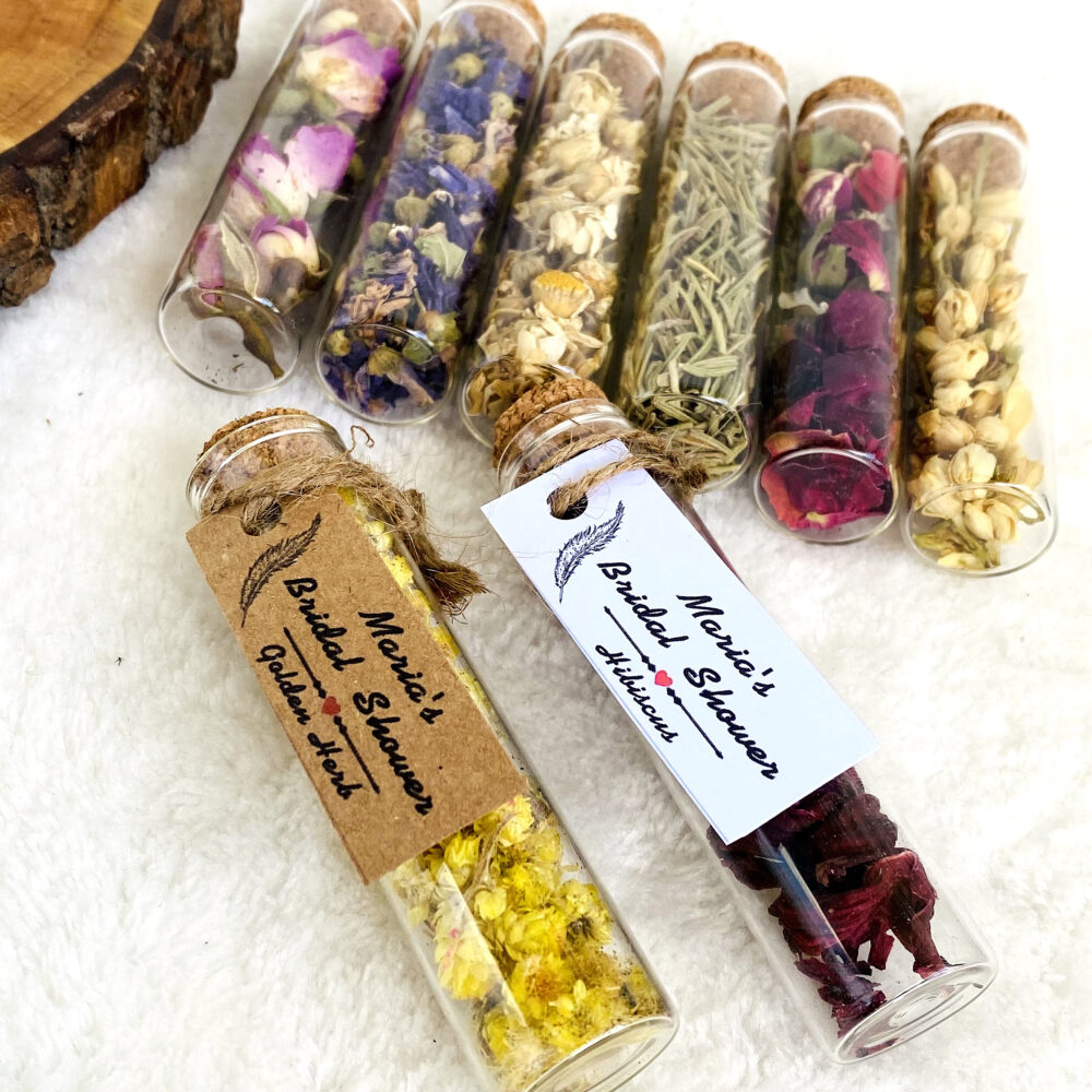 Bulk Wedding Tea Favors, Glass Test Tubes, Personalized Bridal Shower