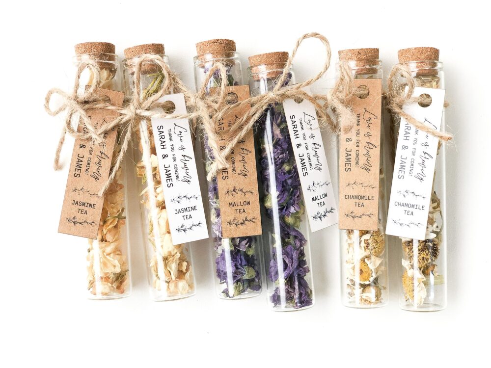 30 Pcs Wedding Tea Favors For Guests, Bulk Test Tube, Rustic Wedding Favor, Personalized Favors, Custom Bonbonniere, Shower Thank You