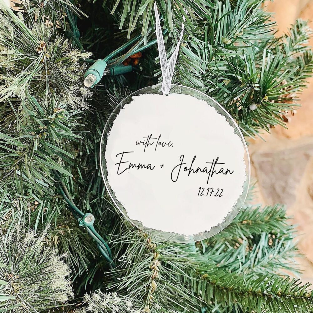 Personalized Acrylic Wedding Ornament - Custom Favor Gift