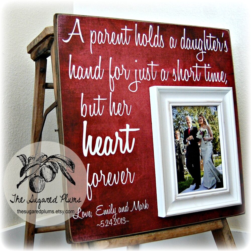 Wedding Thank You, Mother Of The Bride, Father Bride Gift, Parents Frame, A Parent Holds 16x16