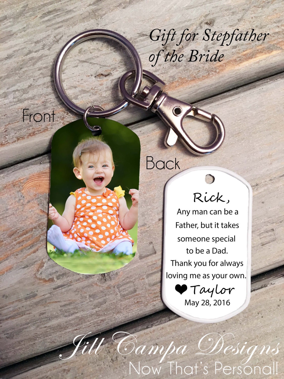 Stepfather Of The Bride – Stepdad Bride Custom Photo, Gift For Stepdad, Step Dad Wedding Father Bride, Stepfather